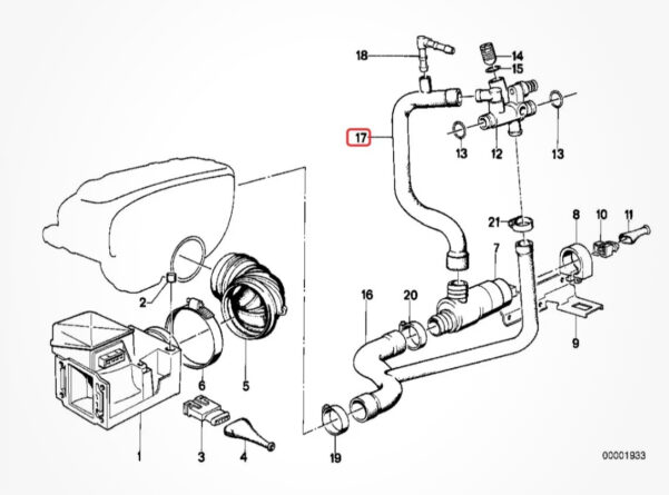 OEM BMW E30 M3 320IS ENGINE HOSE 13411309614 - Image 6